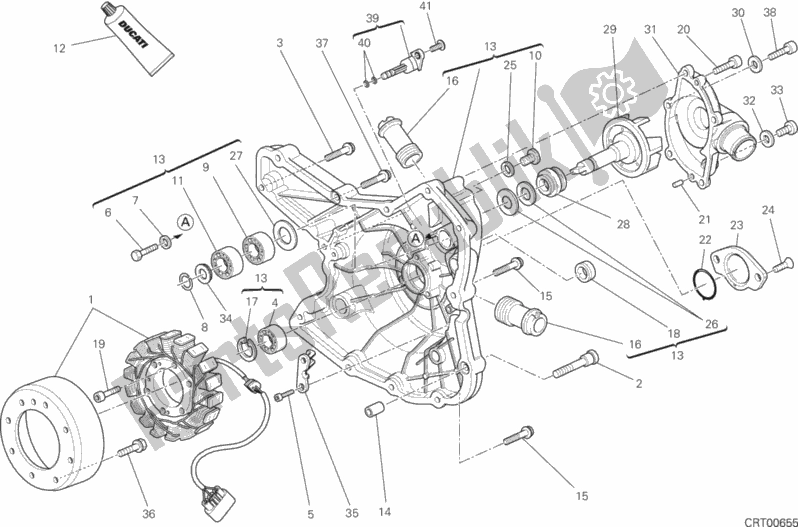 Alle onderdelen voor de Generator Deksel van de Ducati Hypermotard Brasil 821 2014